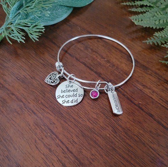 NEW She Believed She Could So She Did Bracelet Dangle Bracelet Stainless Steel - Picture 4 of 5